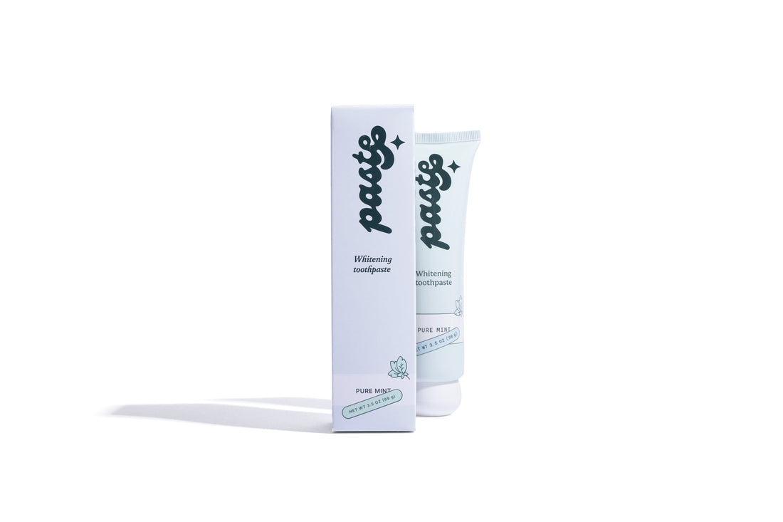 Paste Whitening Toothpaste, enamel-safe Pure Mint formula for daily stain removal.